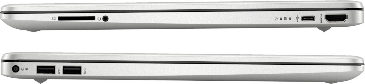 Laptop HP 15S-FQ2350NW 15.6 i3-1115G4 8GB RAM 256GB SSD Windows 11 Home porty złącza czytnik kart pamięci SD podłączenie
