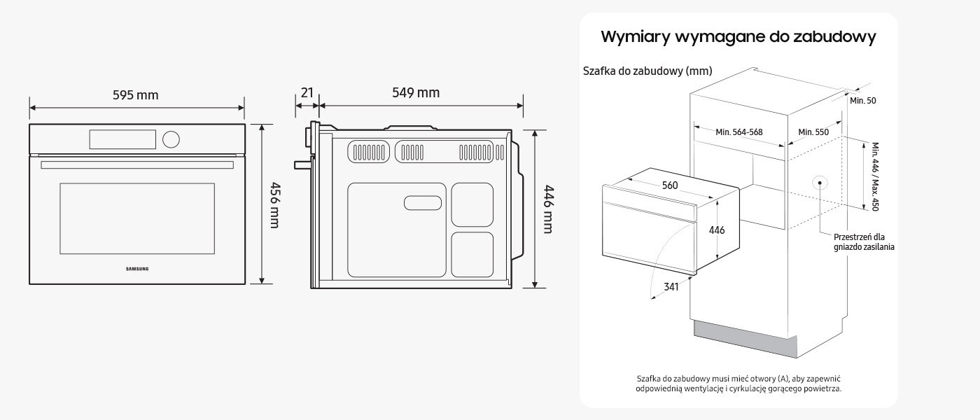 Piekarnik parowy NQ5B5763DBB: Media Expert - wymiary Piekarnik kompaktowy parowy NQ5B5763DBB: Media Expert - wymiary