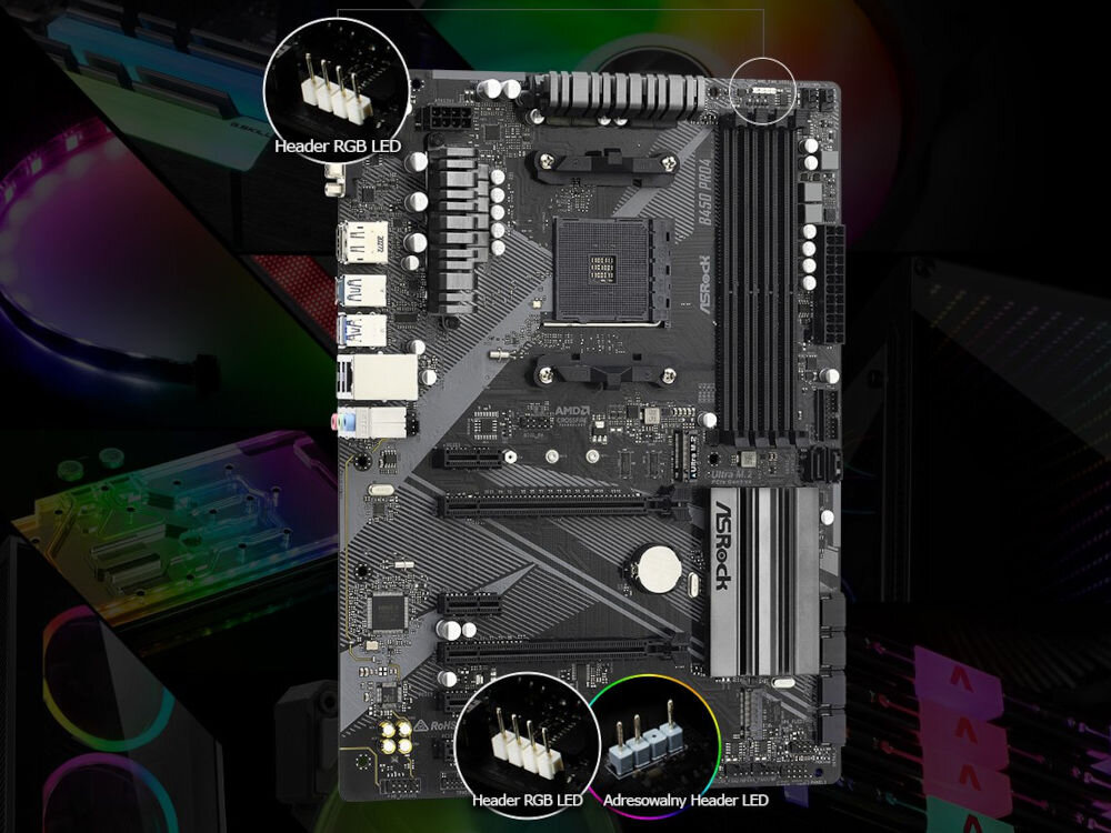 Komputer MAD DOG ENDORFY300AIR-A03DB16 R5-5500 16GB RAM 1TB SSD Radeon RX6600 płyta główna