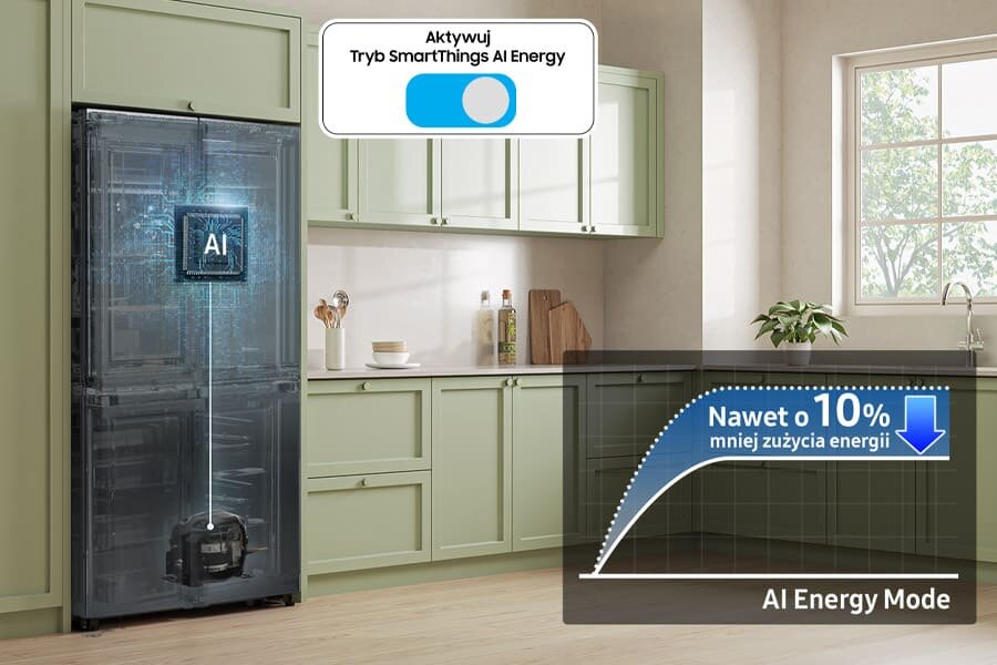 Media Expert - lodówka RF65DG960EB1 - nawet 10% mniejsze zużycie energii Media Expert - lodówka Samsung RF65DG960EB1 - nawet 10% mniejsze zużycie energii