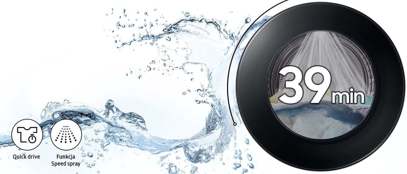 Tylko 39 minut i wyprane w programie super szybkim w pralce Samsung Bespoke AI™ WW11DB8B95GBU4 Tylko 39 minut i wyprane w programie super szybkim w pralce Samsung Bespoke AI™ WW11DB8B95GBU4