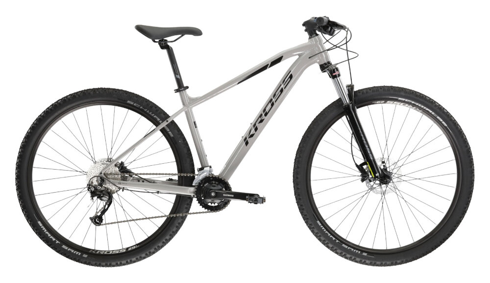 Rower górski MTB KROSS Level 3.0 M17 29 cali męski Szary rama 17-calowa z wysokiej jakosci stopu aluminium 6061 wysoka sztywnosc odpornosc na zlamania i przeciazenia pomalowana metoda proszkowa lakier bardzo wytrzymaly odporny na uszkodzenia mechaniczne rama odporna na korozje wybor rozmiaru ramy Twoj wzrost mierzony w zrelaksowanej pozycji typ roweru dla osob o wzroscie od 165 do 174 cm