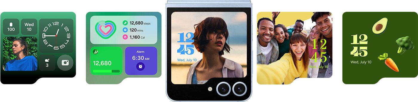 personalizowany ekran zewnętrzny w smartfonie Galaxy Z Flip6 dostępnym w Media Expert personalizowany ekran zewnętrzny w smartfonie Galaxy Z Flip6 dostępnym w Media Expert