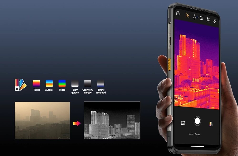 Smartfon ULEFONE Armor 25T Pro tryby obrazowania smartfon w ręku