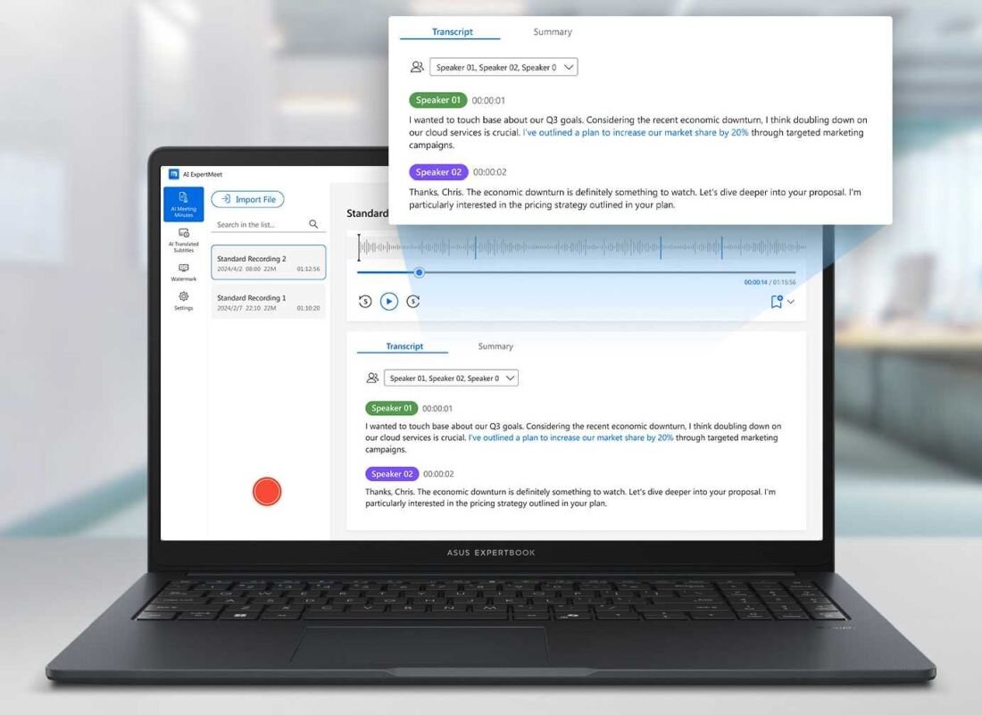 Laptop ExpertBook B1 B1503 - rozpoznawanie wielu głośników