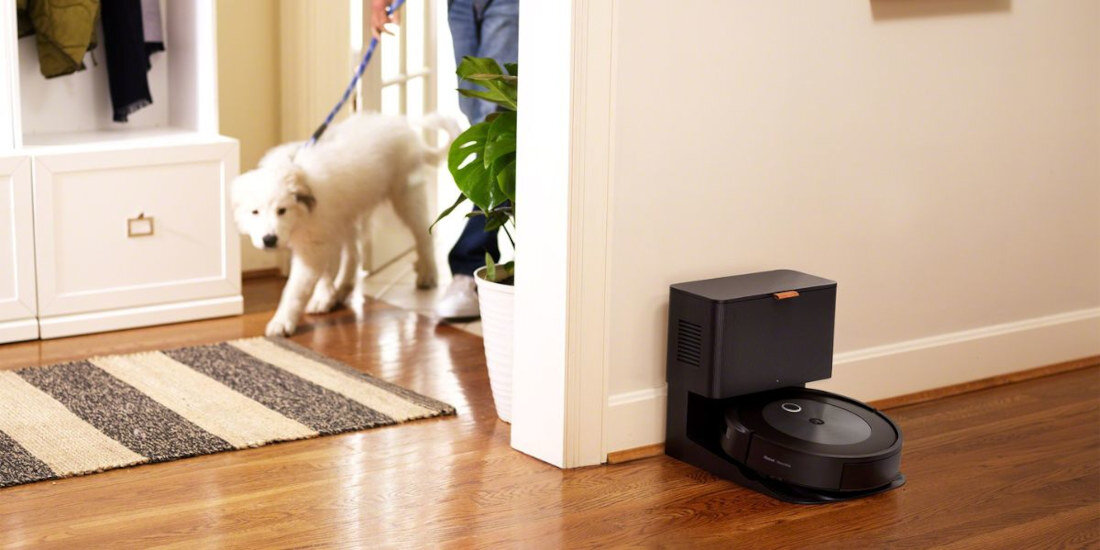 Robot sprzątający IROBOT Roomba Combo J5+ (J557840) 2 gumowe szczotki główne sierść nakładka mopująca ślady psich łapek przypomnienie odkurzanie