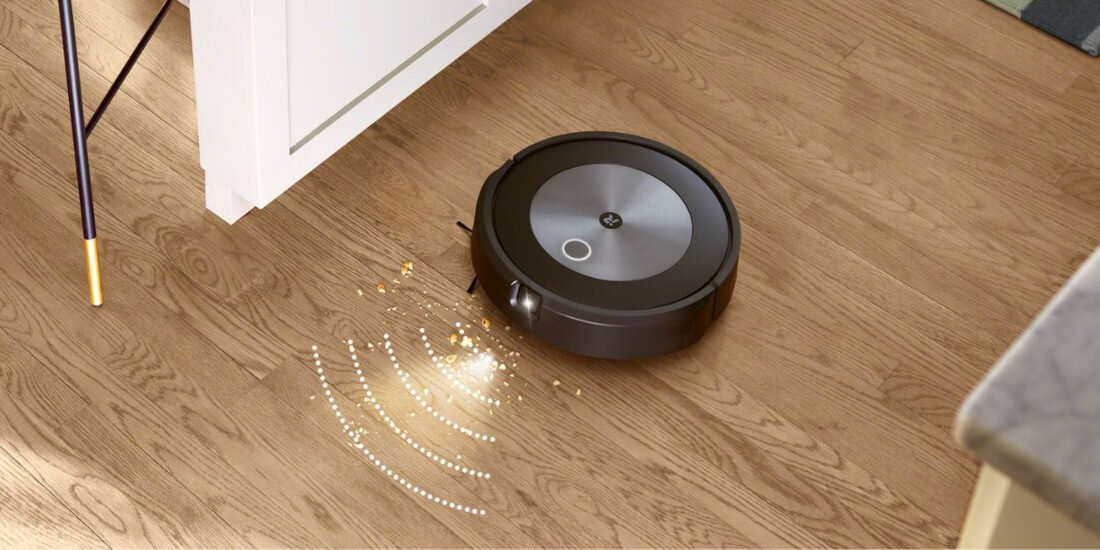 Robot sprzątający IROBOT Roomba Combo J5+ (J557840) Dirt Detect wykrywanie brudu koncentracja pracy czujniki zabrudzone obszary funkcja Dirt Detect 4-stopniowy system sprzątania