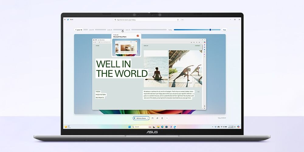 Laptop ASUS Vivobook 16 z funkcją Recall. - Wyszukiwanie dokumentów, wiadomości e-mail czy stron internetowych