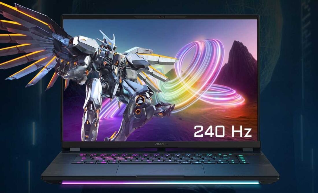 Laptop GIGABYTE Aorus Master 16 - Laptop GIGABYTE Aorus Master 16, dobry do gier, z ekranem 240 Hz, zapewniający płynne wrażenia podczas rozgrywki.