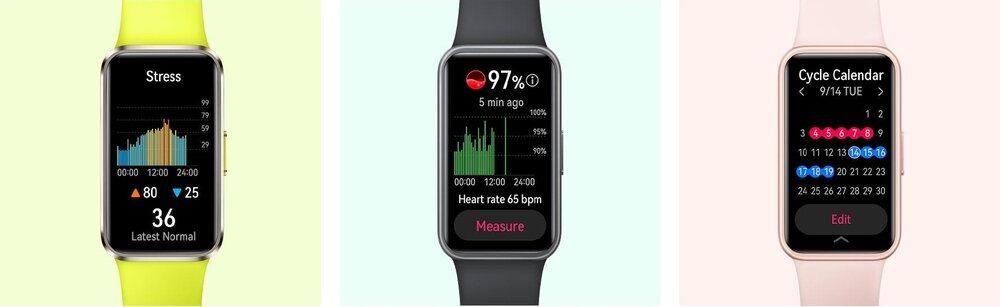 Smartband HUAWEI Band 10 pomiary na 3 ekranach