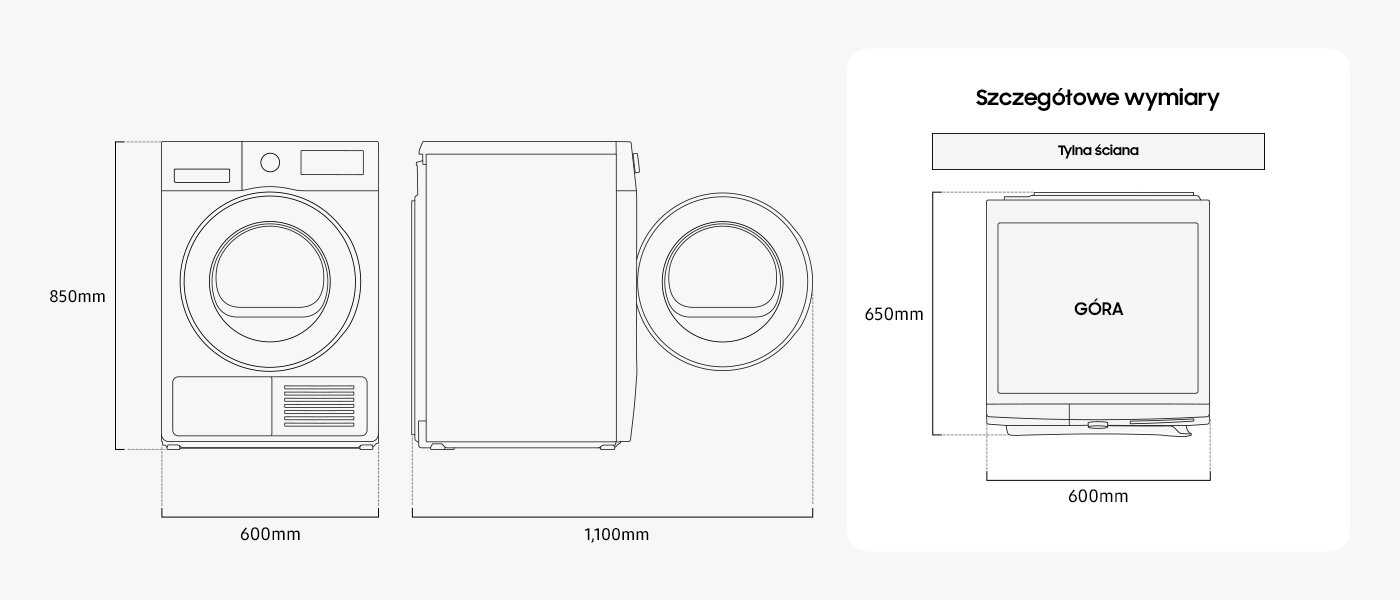 wymiary suszarki DV90DG52A0ABEO wymiary suszarki DV90DG52A0ABEO