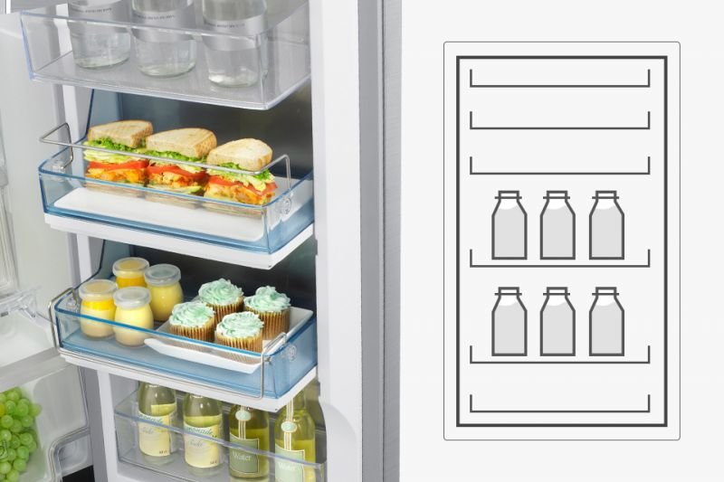 Samsung Proste dostosowanie przestrzeni. Pojemniki na drzwiach Samsung Proste dostosowanie przestrzeni. Pojemniki na drzwiach