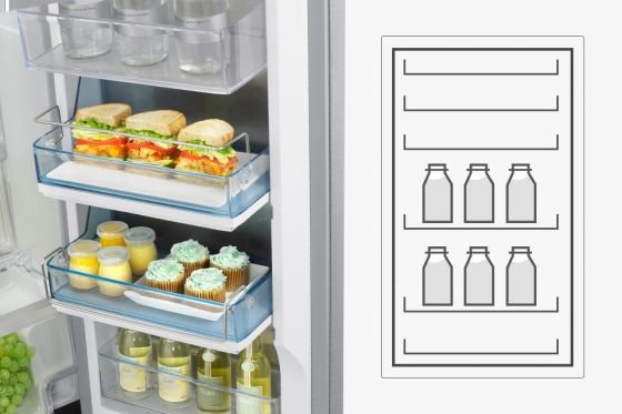 Samsung Proste dostosowanie przestrzeni. Pojemniki na drzwiach Samsung Proste dostosowanie przestrzeni. Pojemniki na drzwiach