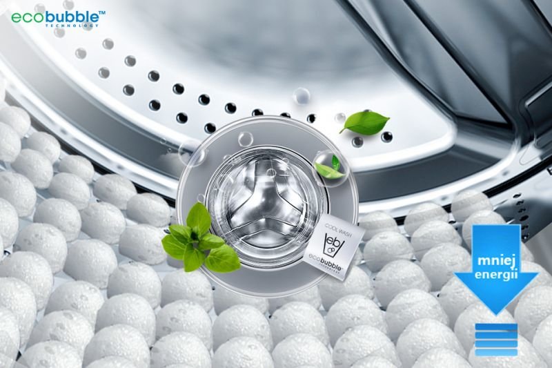 Samsung
Eco
Bubble™.
Chroni
tkaniny,
oszczędza
energię Samsung
Eco
Bubble™.
Chroni
tkaniny,
oszczędza
energię