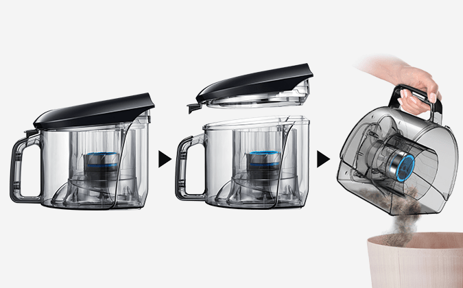 Samsung Pojemnik zamiast worka Łatwe czyszczenie Samsung Pojemnik zamiast worka Łatwe czyszczenie