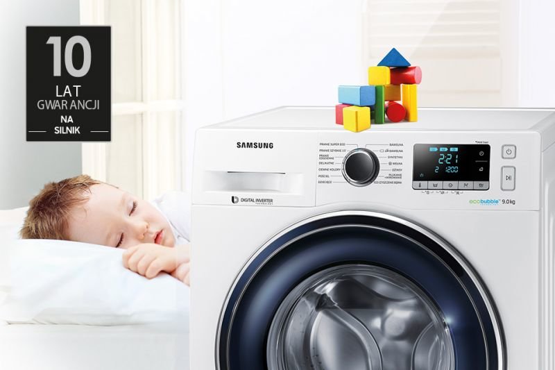 Samsung Silnik Digital Inverter. 10 lat gwarancji wytrzymałości Samsung Silnik Digital Inverter. 10 lat gwarancji wytrzymałości