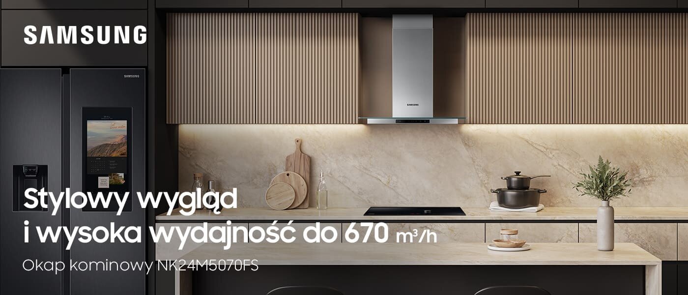 Media Expert: okap Samsung NK24M5070FS - fotografia Media Expert: okap kominowy Samsung NK24M5070FS - fotografia