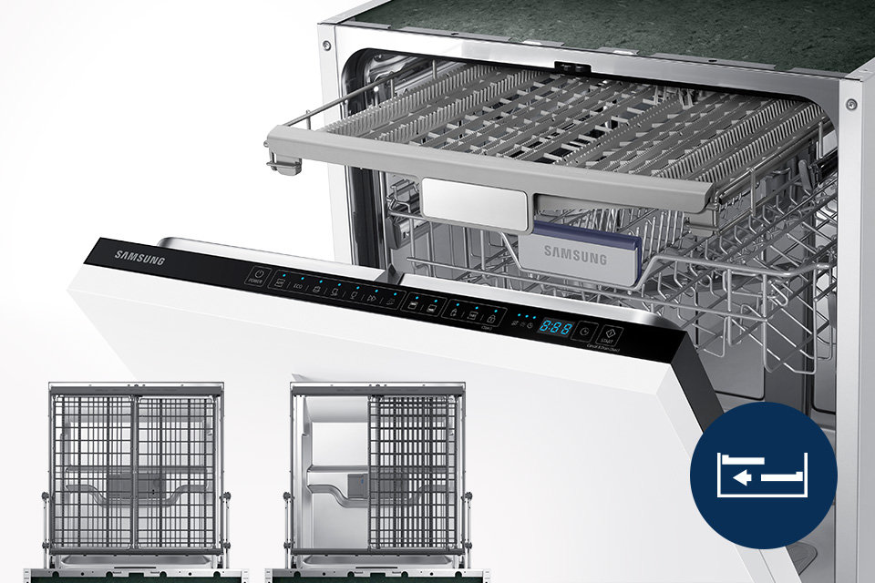 Samsung Trzeci poziom zmywania. Jeszcze więcej miejsca Samsung Trzeci poziom zmywania. Jeszcze więcej miejsca