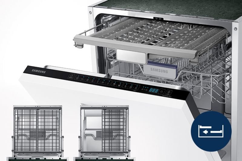 Samsung Trzeci poziom zmywania. Jeszcze więcej miejsca Samsung Trzeci poziom zmywania. Jeszcze więcej miejsca