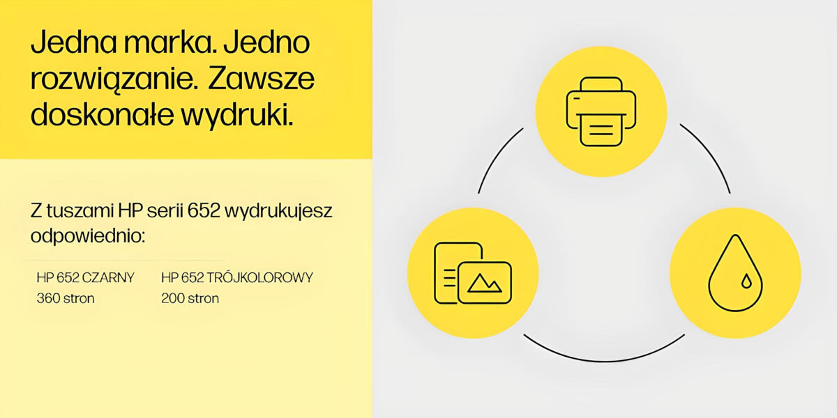 Tusz HP 652 Czarny 6 ml F6V25AE oryginalny niezawodność intensywne kolory długotrwałe rezultaty idealnie dopasowany do konkretnego modelu drukarki
wydruki odporne na blaknięcie odpowiedzialna produkcja opakowania wykonane z materiałów nadających się do recyklinu
wydajność na poziomie do 360 stron dla wkładu czarnego oraz do 200 stron dla tuszu trójkolorowego
</div>
</div>
</div>
<div class=
