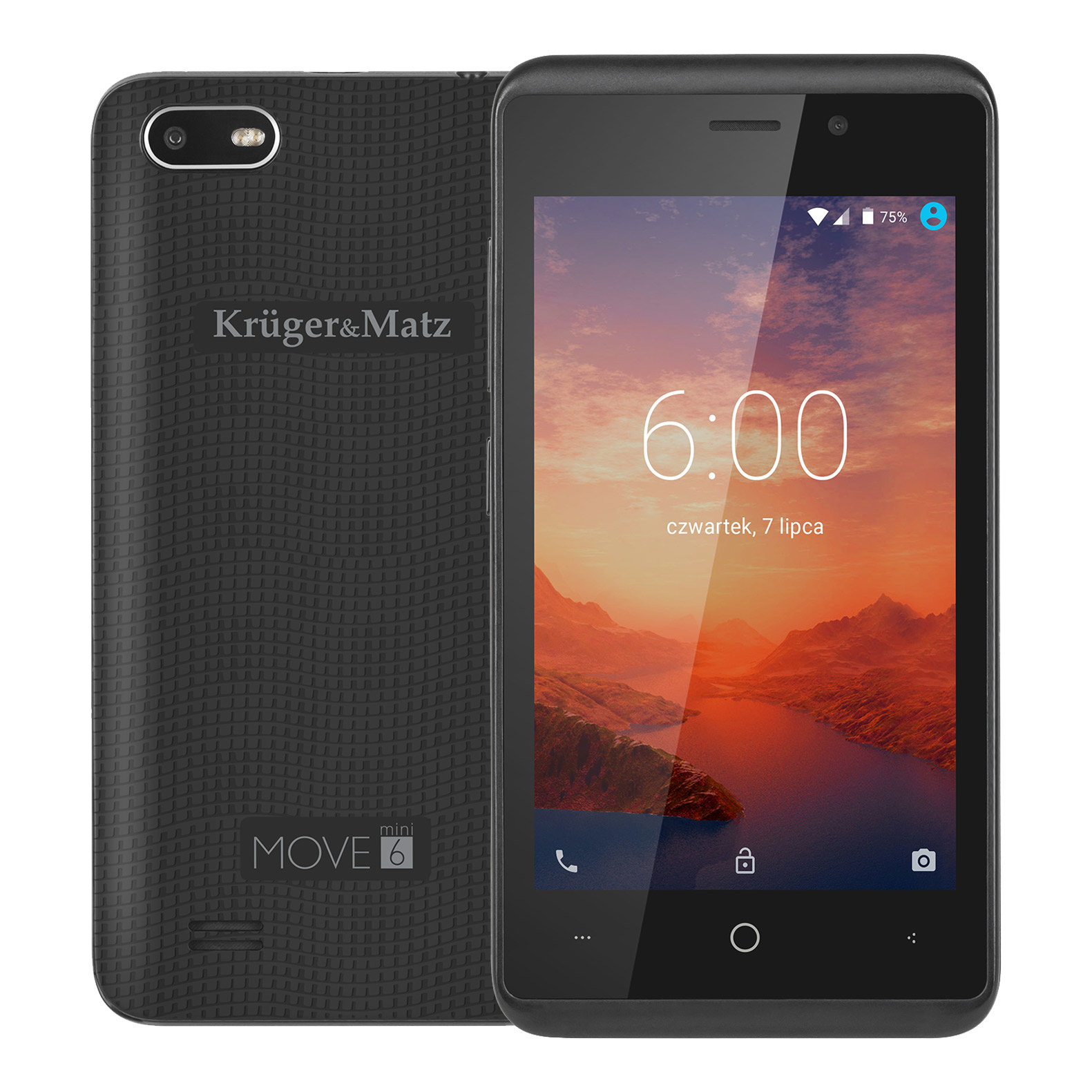 Smartfon KRUGER&MATZ Move 6 Mini 1/8GB 4" Czarny KM0445-B - niskie ceny i  opinie w Media Expert