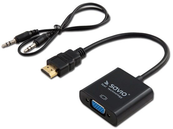 Adapter HDMI - VGA/Jack 3.5 mm SAVIO - niskie ceny i opinie w Media Expert