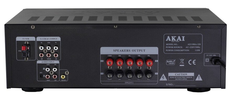 AKAI AS110RA-320 Czarny Amplituner - niskie ceny i opinie w Media Expert