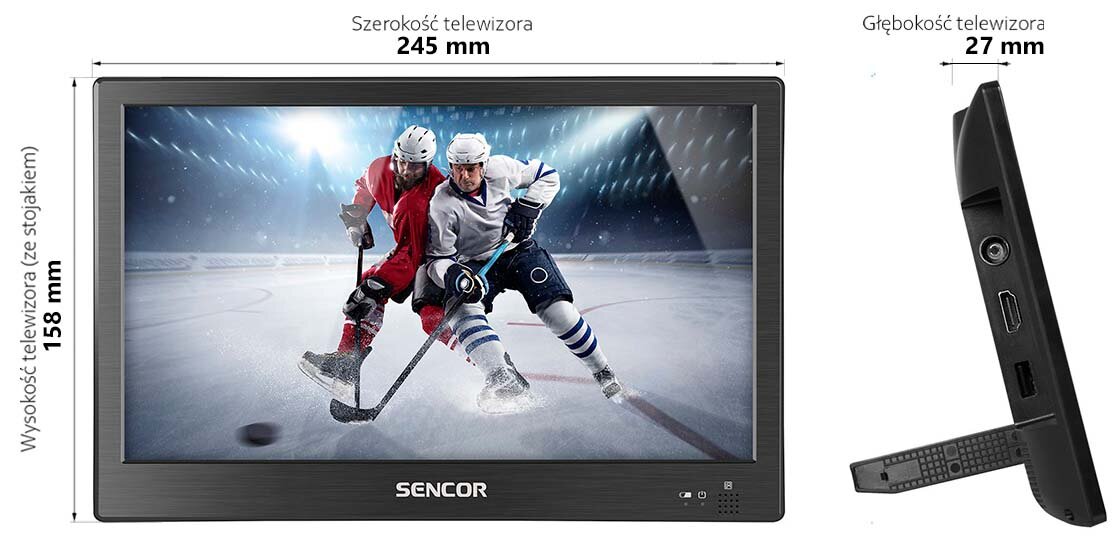 SENCOR SPV 7012T DVBT2 10" LCD Telewizor przenośny - niskie ceny i opinie w Media  Expert