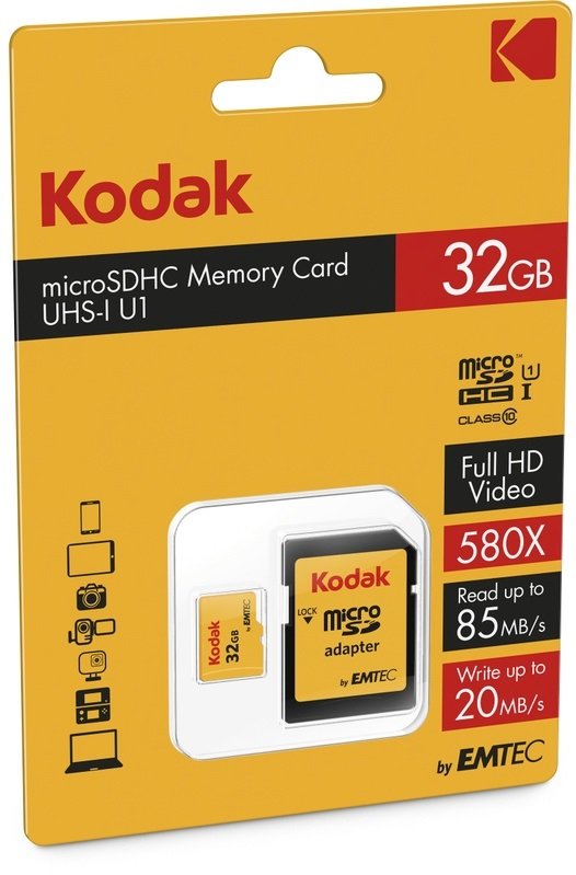 KODAK microSDHC 32 GB Class 10 UHS-1 U1 Karta pamięci - niskie ceny i  opinie w Media Expert