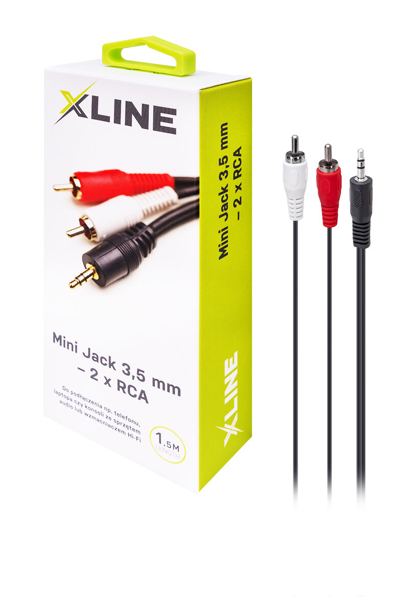 XLINE 1.5 m Kabel Jack 3.5 mm - 2x RCA - niskie ceny i opinie w Media Expert