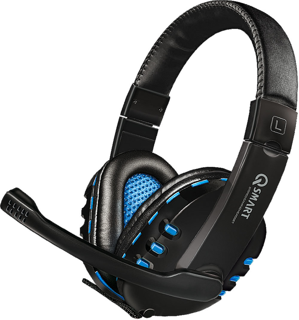 Q-SMART QSHPS004 Czarno-niebieski Słuchawki - niskie ceny i opinie w Media  Expert