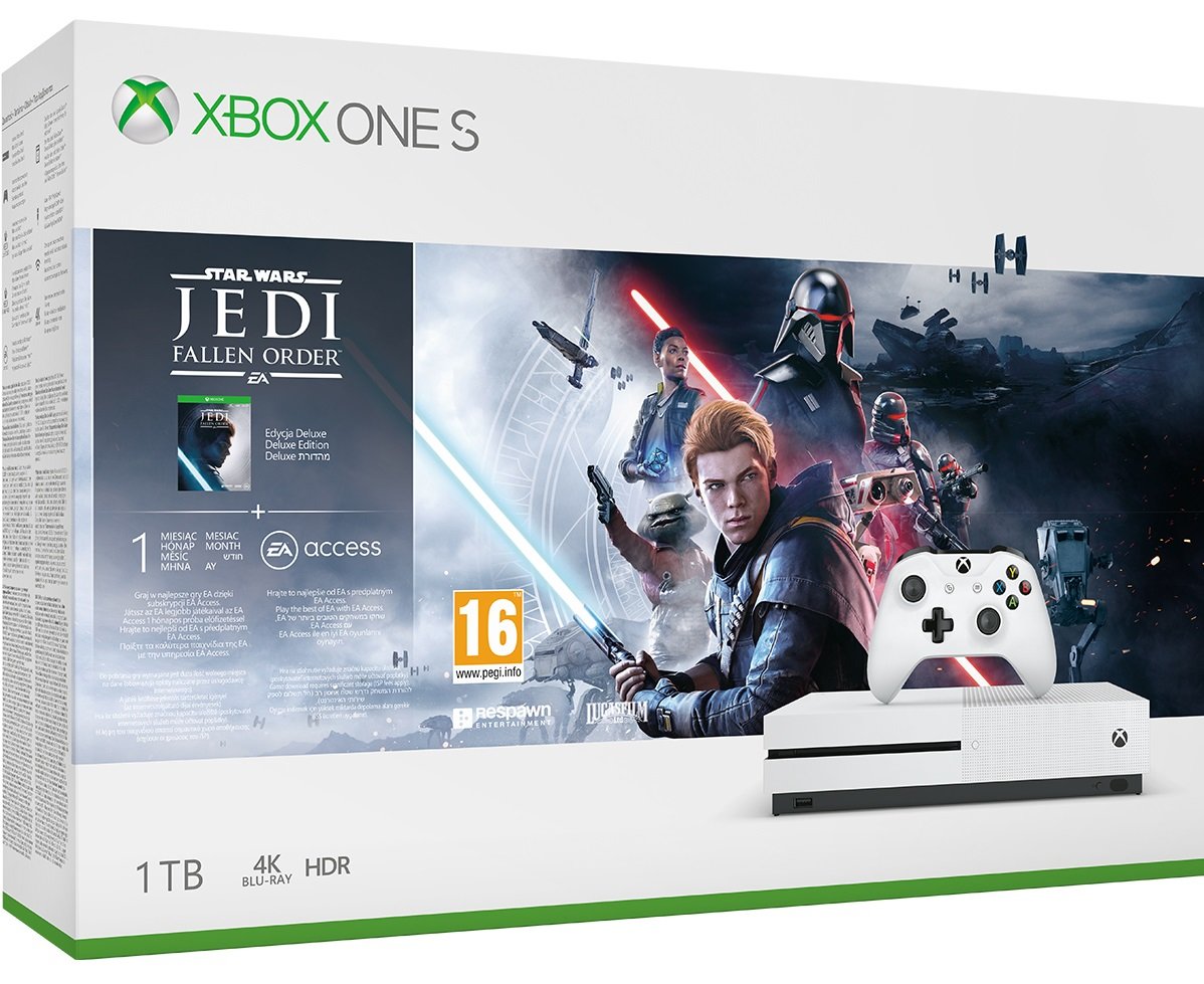 MICROSOFT XBOX ONE S 1TB + Star Wars Jedi: Upadły Zakon - Edycji Deluxe  Konsola - niskie ceny i opinie w Media Expert