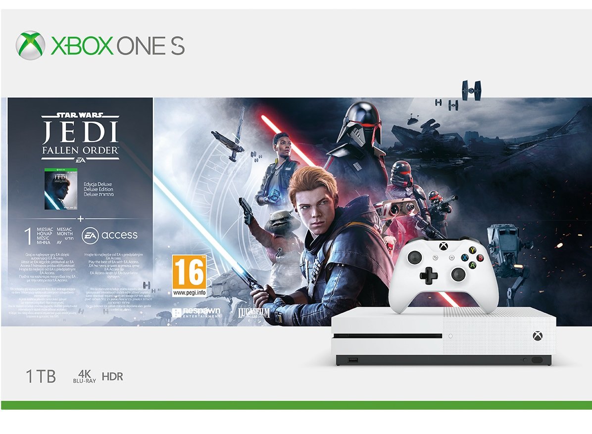 MICROSOFT XBOX ONE S 1TB + Star Wars Jedi: Upadły Zakon - Edycji Deluxe  Konsola - niskie ceny i opinie w Media Expert