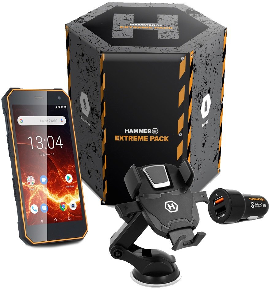 HAMMER Energy 2/16GB 5.0" Czarno-pomarańczowy + Uchwyt + ładowarka  samochodowa Smartfon - niskie ceny i opinie w Media Expert