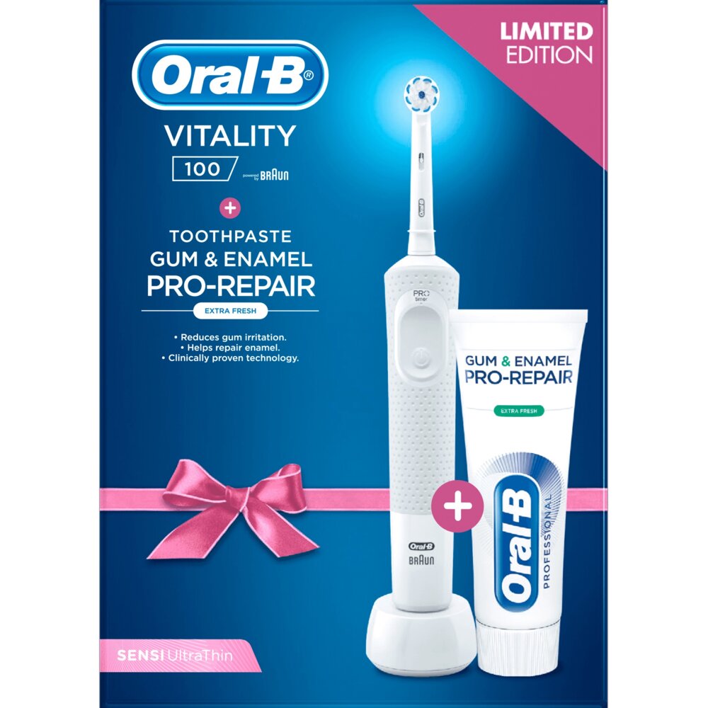 ORAL-B Vitality 100 + Pasta do zębów Szczoteczka rotacyjna - niskie ceny i  opinie w Media Expert
