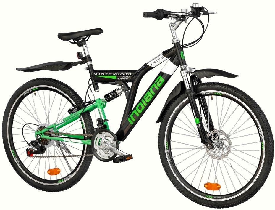 INDIANA X-Rock 1.6 26 cali dla chłopca Czarno-zielony Rower młodzieżowy -  niskie ceny i opinie w Media Expert