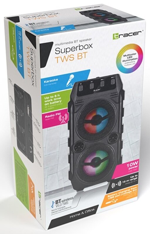 TRACER Superbox Czarny Głośnik mobilny - niskie ceny i opinie w Media Expert
