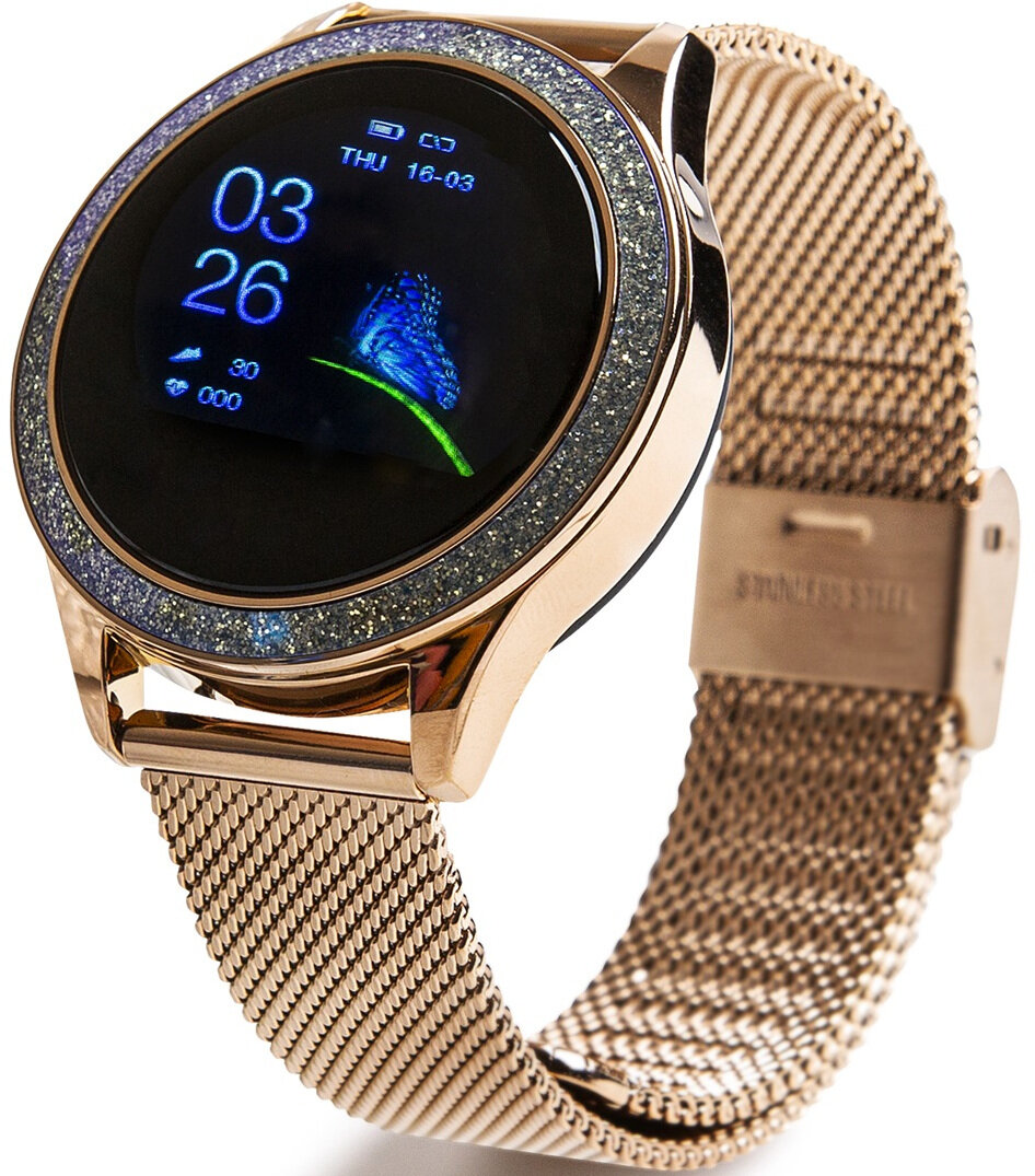 ORO-MED Smart Crystal Złoty Smartwatch - niskie ceny i opinie w Media Expert