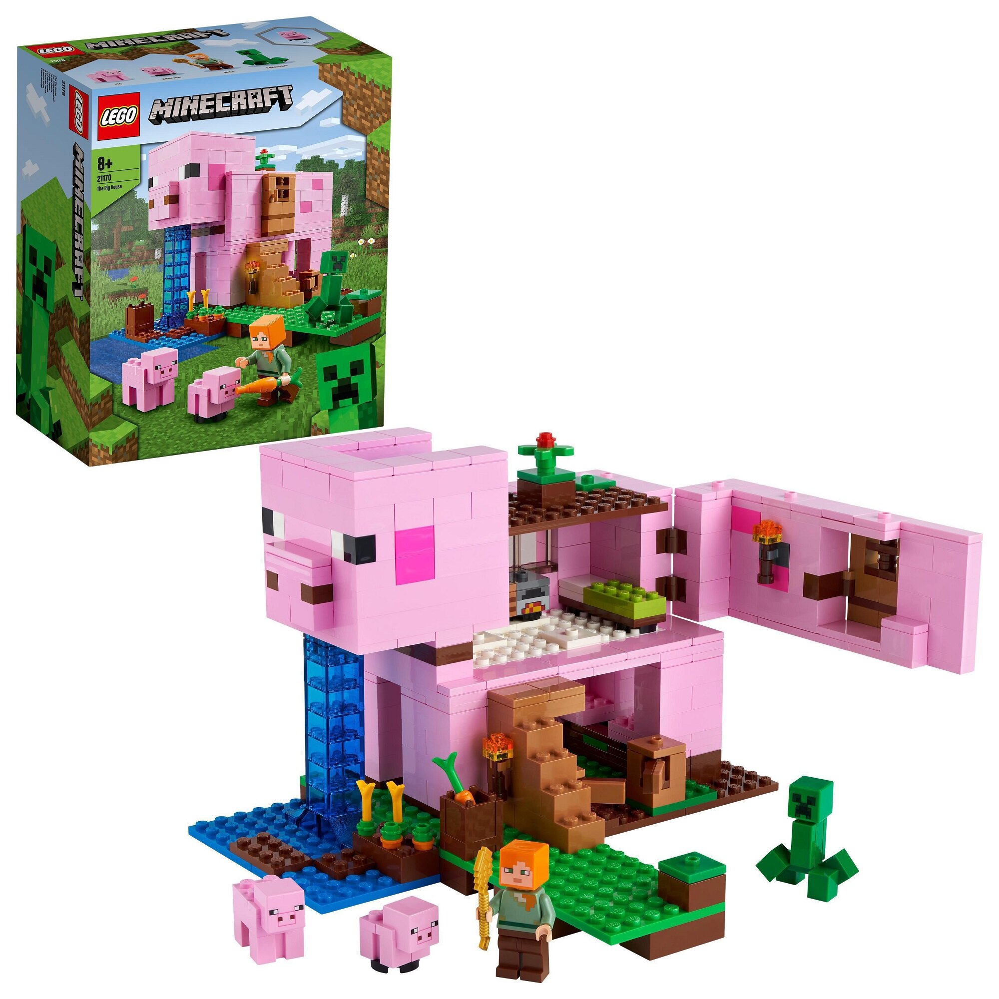 LEGO Minecraft Dom w kształcie świni 21170 - niskie ceny i opinie w Media  Expert