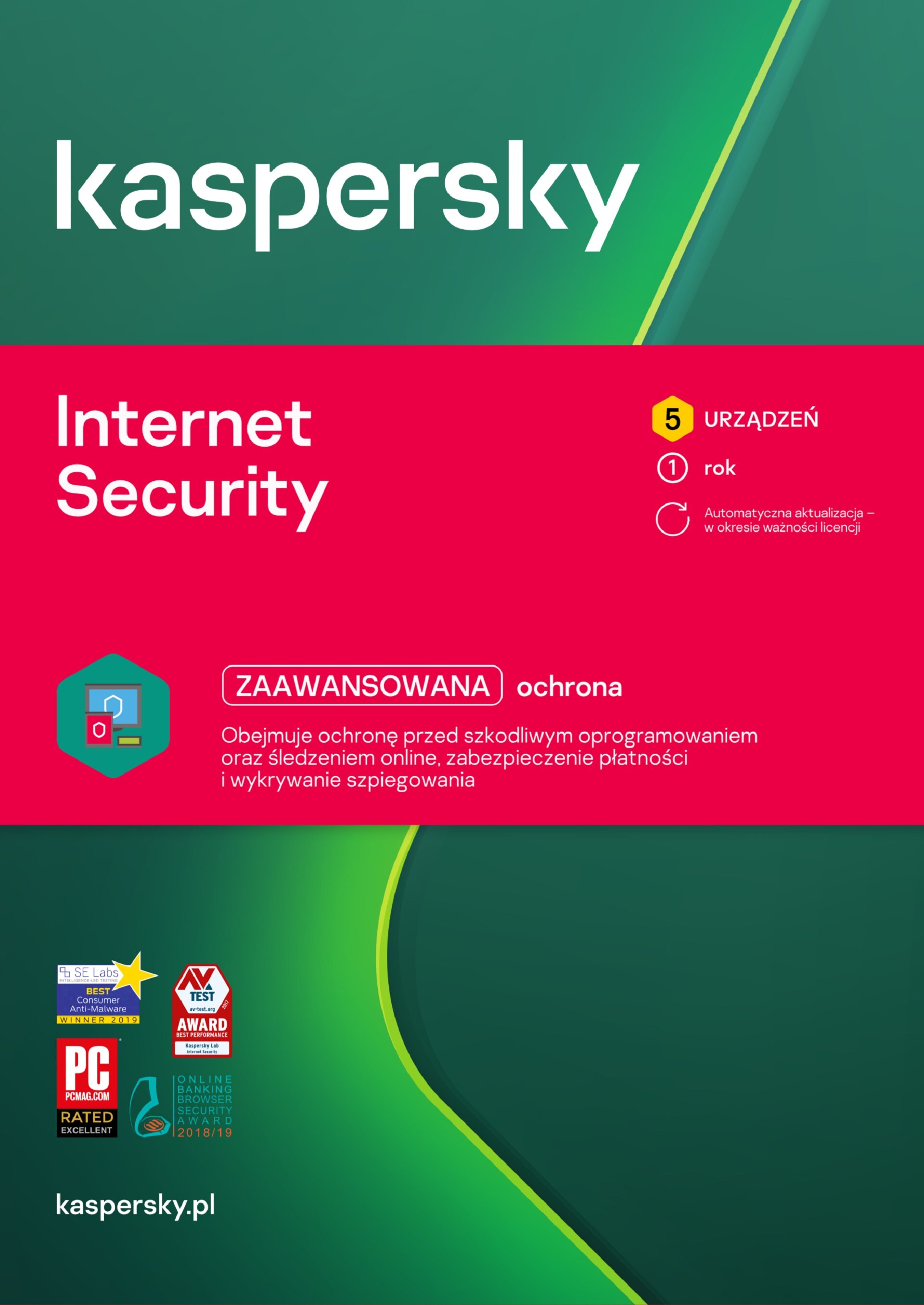 KASPERSKY Internet Security 5 URZĄDZEŃ 1 ROK Kod aktywacyjny Antywirus -  ceny i opinie w Media Expert