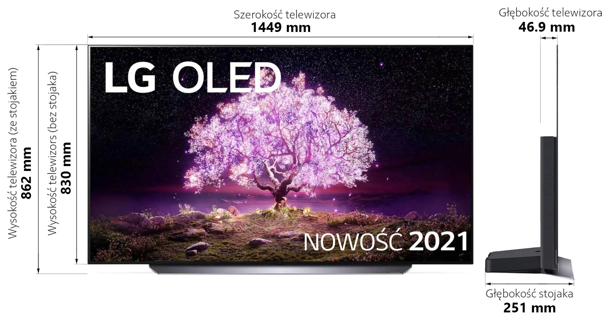 LG 65C11LB 65" OLED 4K 120Hz WebOS Dolby Atmos HDMI 2.1 Telewizor - niskie  ceny i opinie w Media Expert