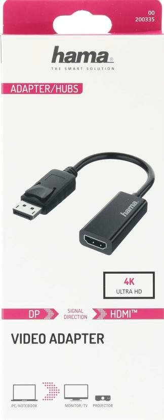 HAMA 0,15m Adapter DisplayPort - HDMI - niskie ceny i opinie w Media Expert