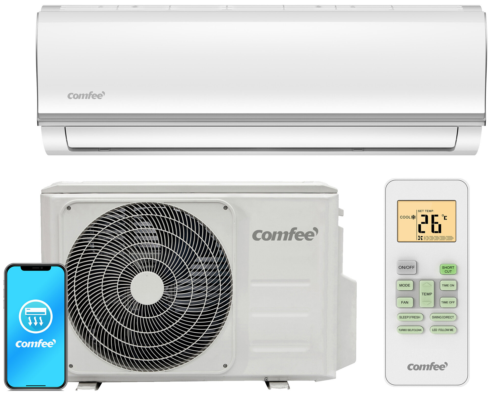 COMFEE CSAFBU-09HRDNXD0-W COX133-09HFN8D0 Klimatyzator Split, Pompa ciepła  powietrze - powietrze - niskie ceny i opinie w Media Expert