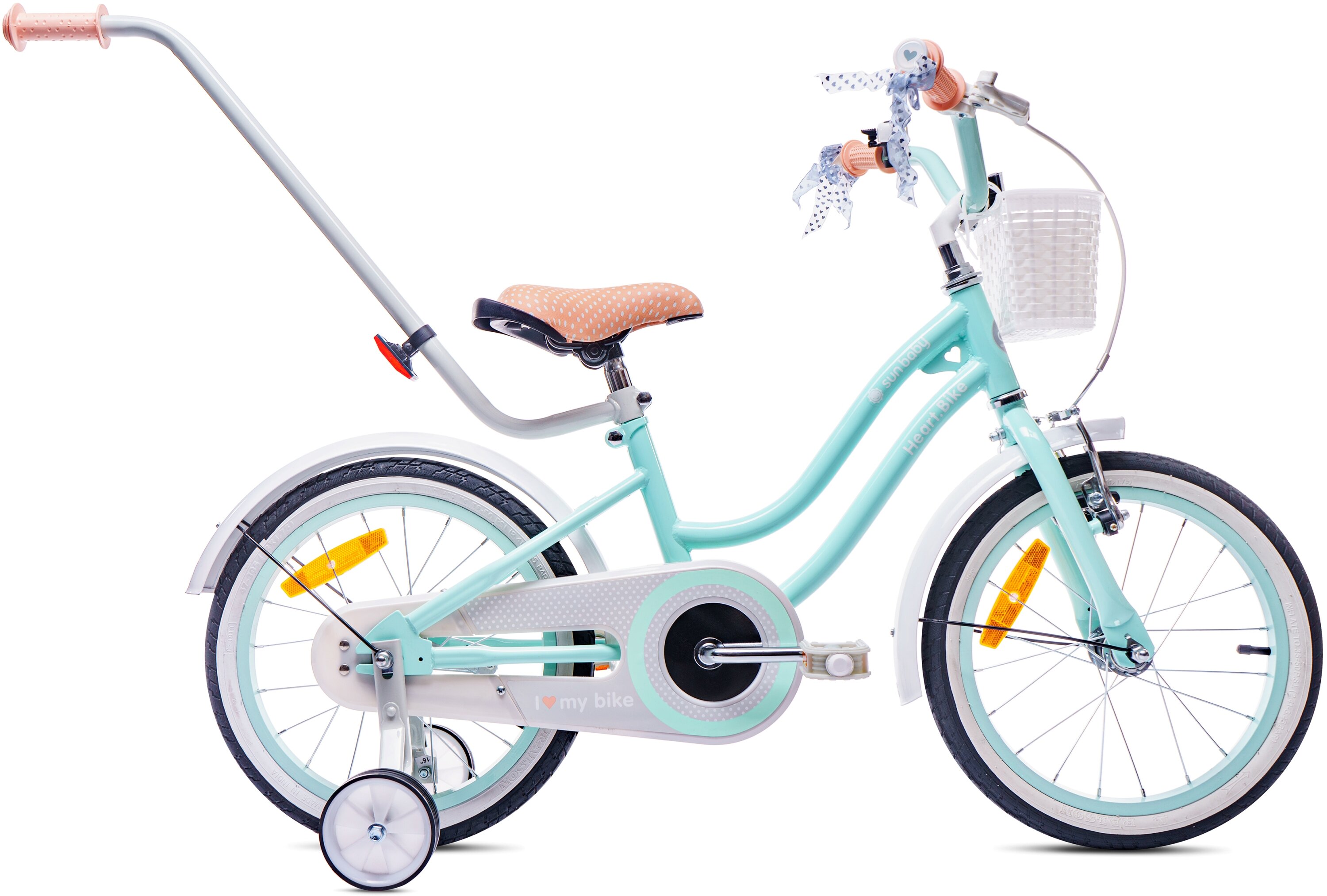 SUN BABY Heart Bike 16 cali dla dziewczynki Miętowy Rower dziecięcy -  niskie ceny i opinie w Media Expert
