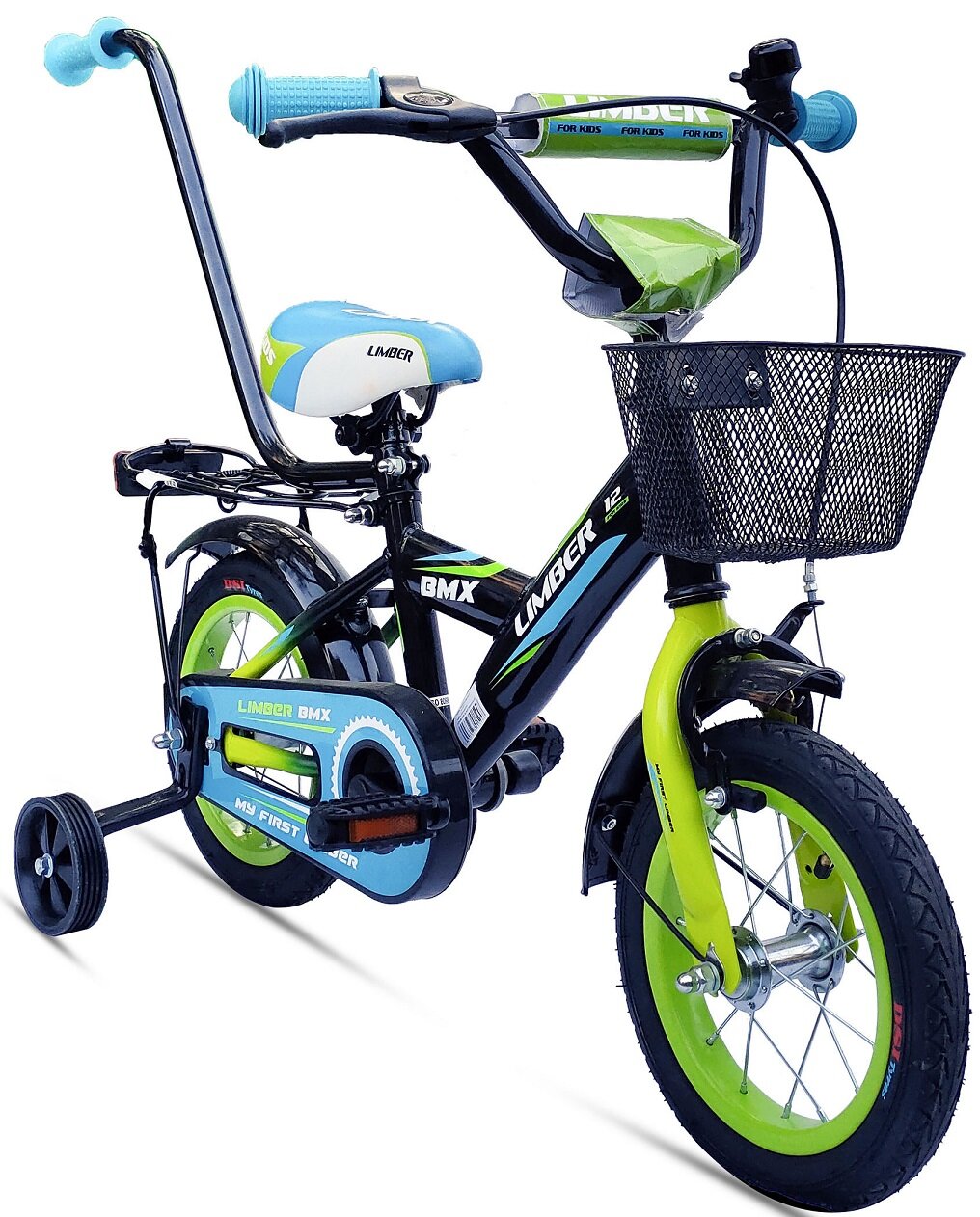 LIMBER Boy 12 cali dla chłopca Zielono-niebieski Rower dziecięcy - niskie  ceny i opinie w Media Expert