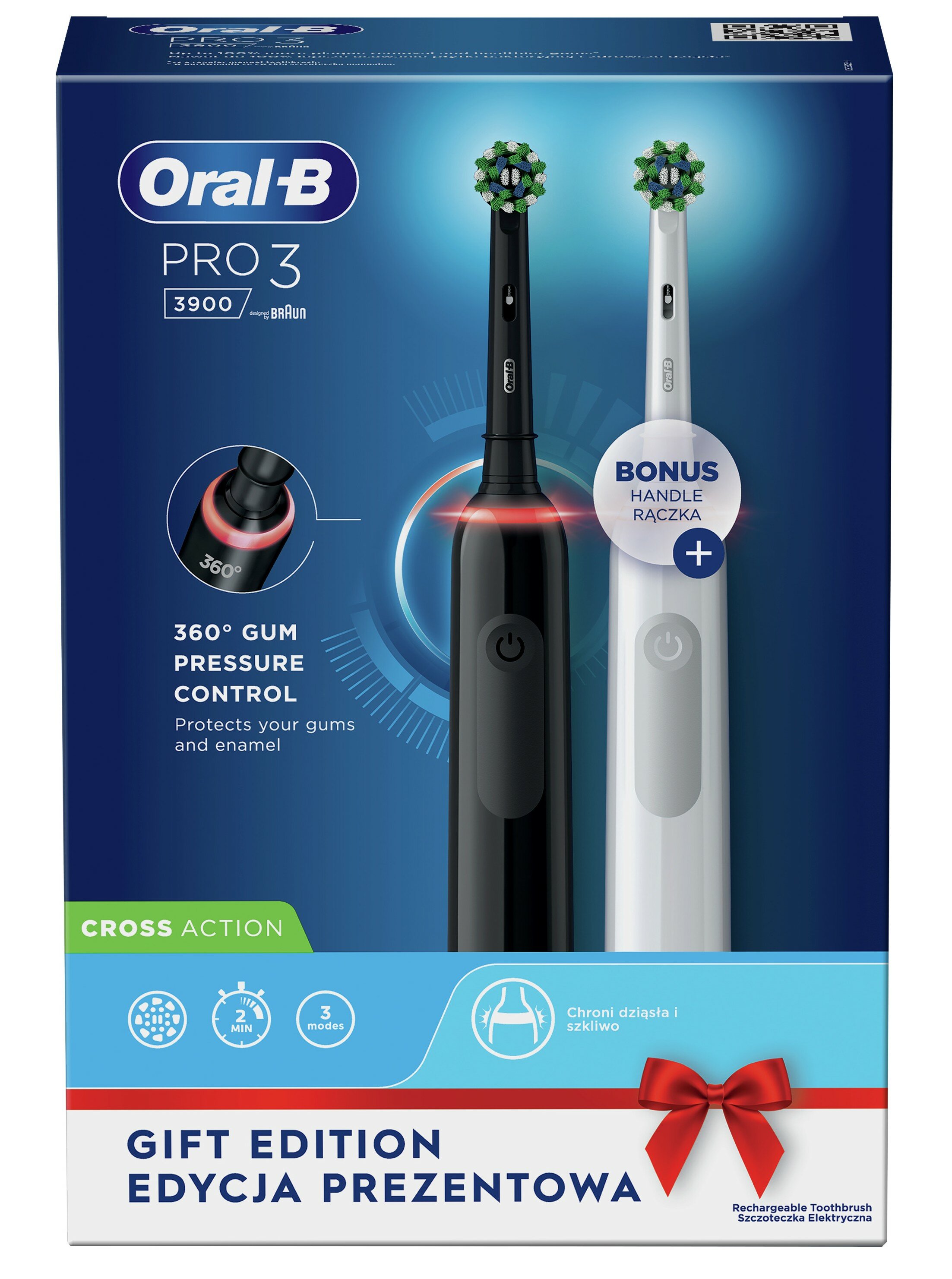 ORAL-B Pro 3 3900 (2 sztuki) Zestaw szczoteczek rotacyjnych - niskie ceny i  opinie w Media Expert