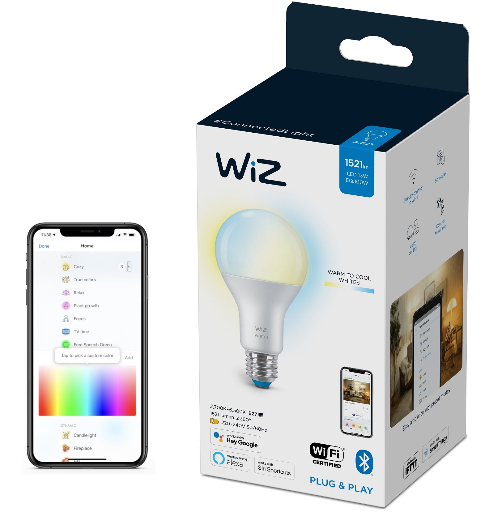 WIZ 929002449602 13W E27 WiFi Inteligentna żarówka LED - niskie ceny i  opinie w Media Expert