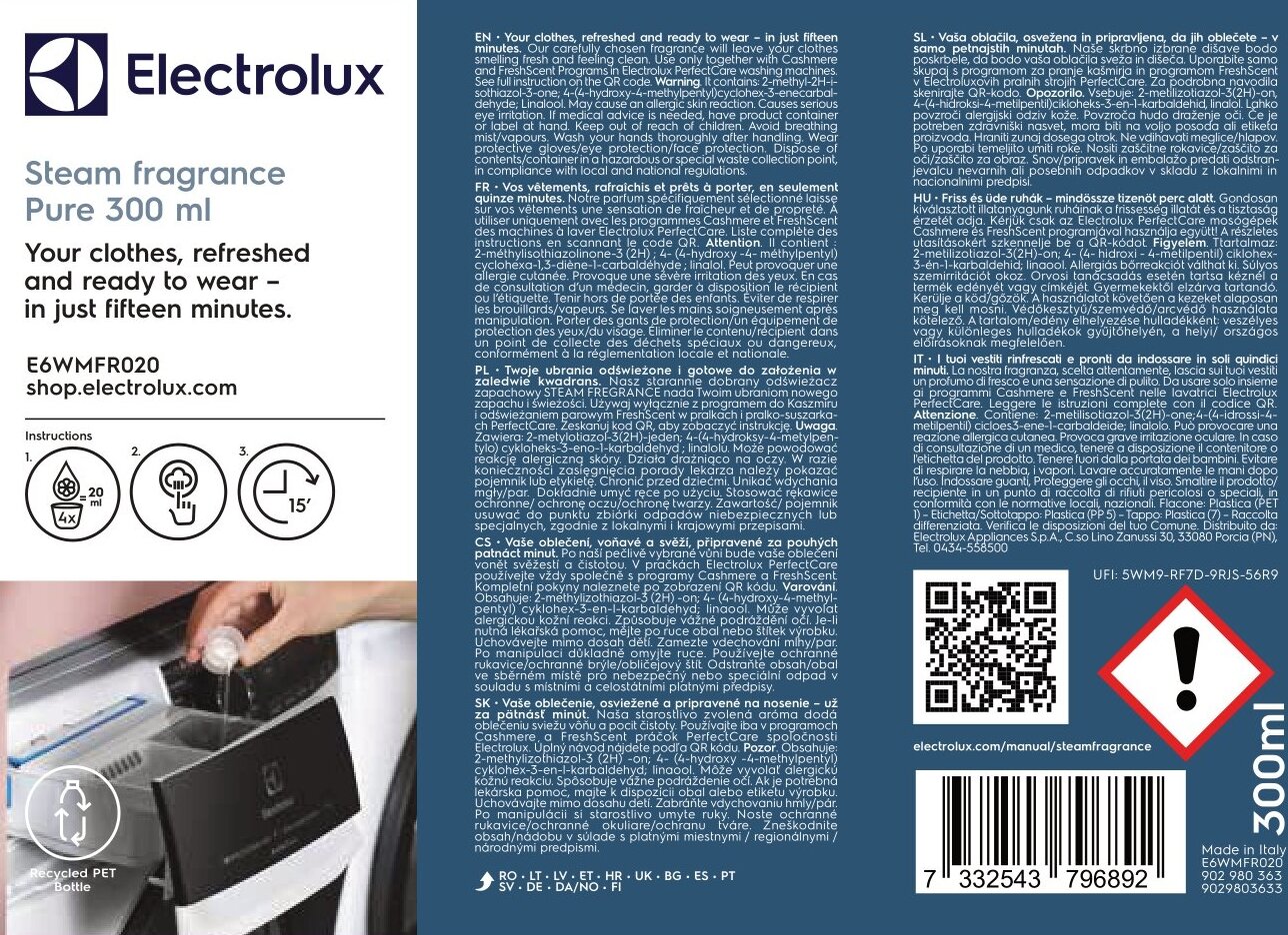 ELECTROLUX Steam Fragrance E6WMFR020 Zapach do pralek - niskie ceny i  opinie w Media Expert