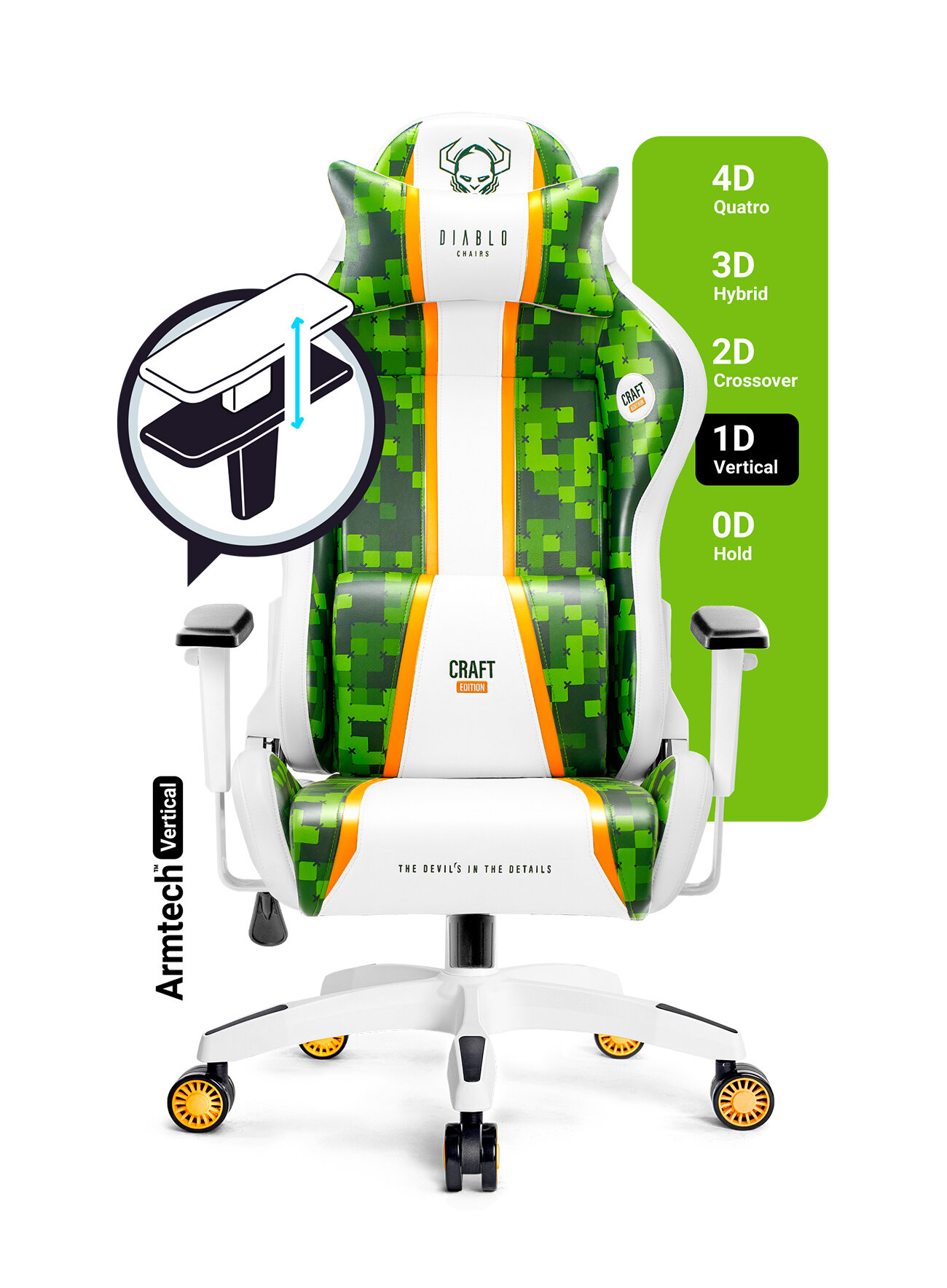 DIABLO CHAIRS X-One 2.0 (XL) Biało-zielony Fotel - niskie ceny i opinie w  Media Expert