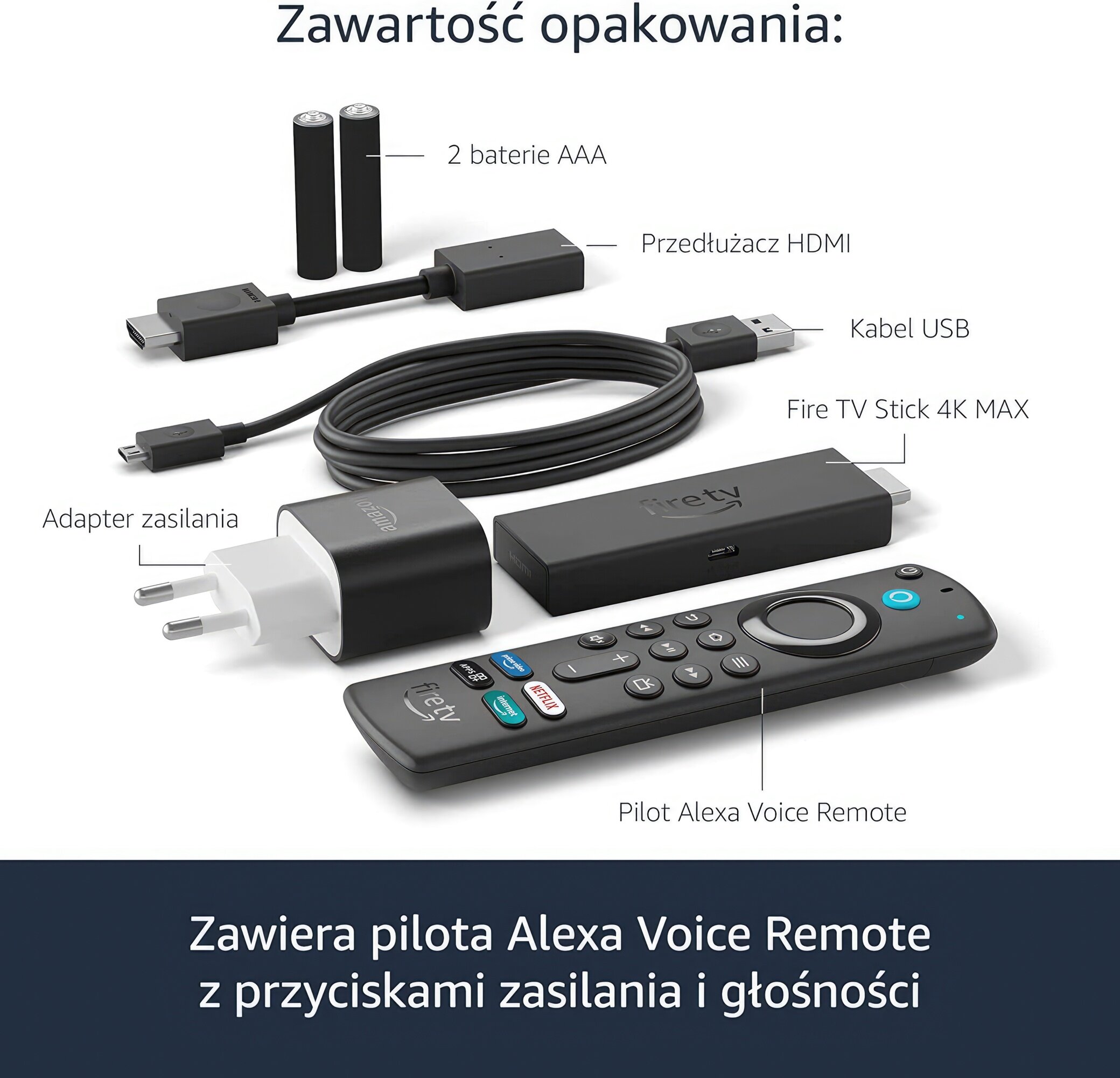 AMAZON Fire TV Stick Max Czarny Odtwarzacz multimedialny 4K - niskie ceny i  opinie w Media Expert